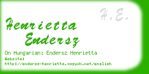 henrietta endersz business card